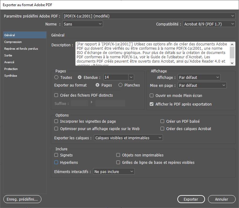 Exporter un pdf depuis InDesign pour créer un pdf interactif